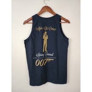 Alpha Chi Omega 007 Spring Formal Navy Tank Top Medium Greek 2013 Club Vinyl